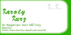 karoly kurz business card